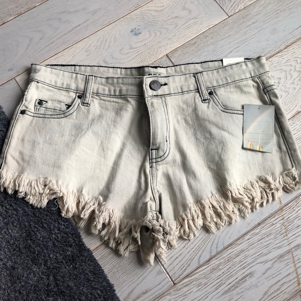Low rise, denim cut offs